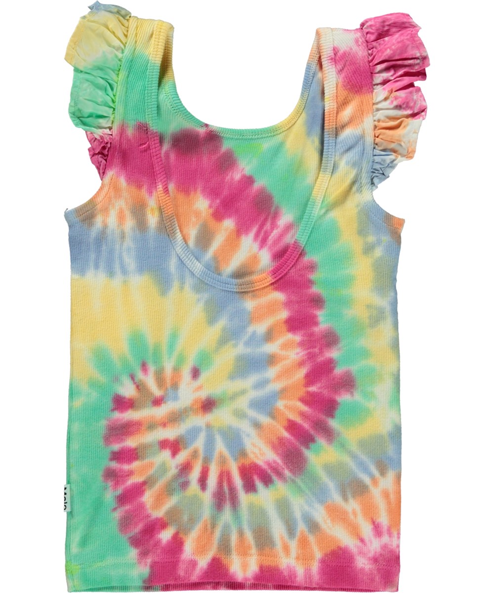 Ranja - Jolly Tie Dye - Vest in tie-dye with ruffles