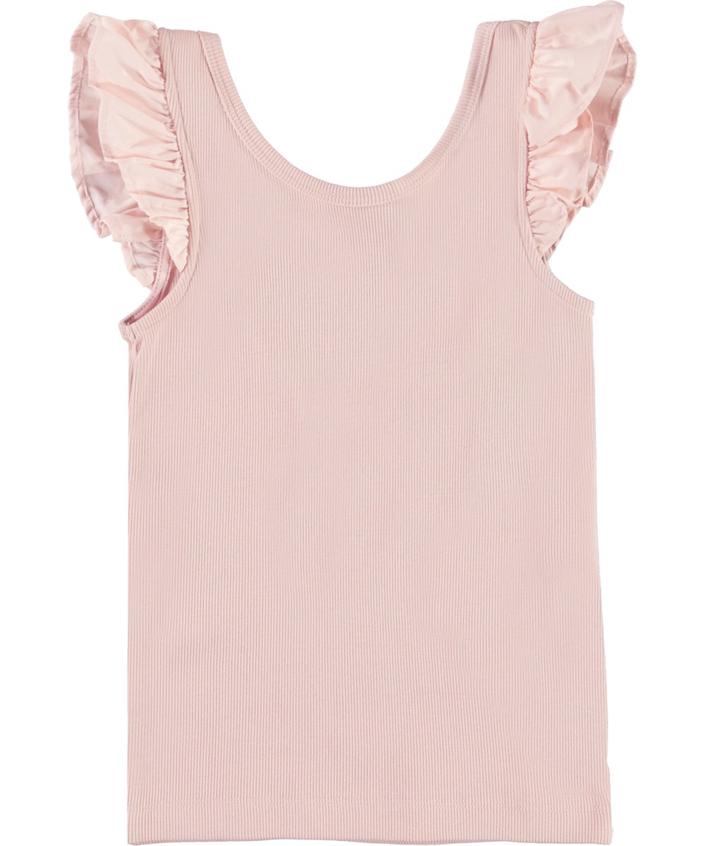 Ranja - Powder - Rose vest with small ruffle edges