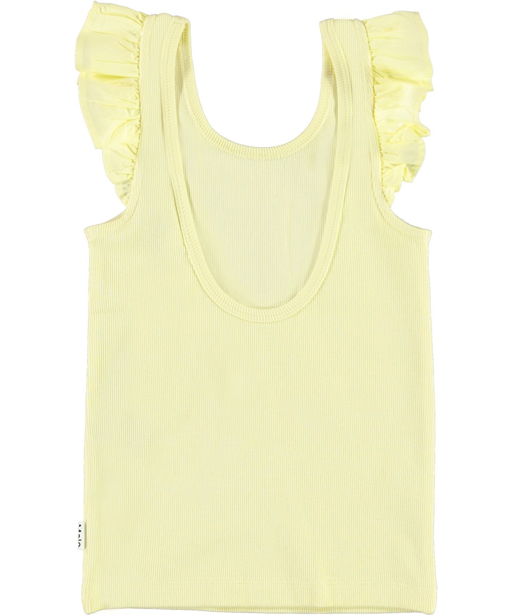 Ranja - Yellow Pear - Yellow vest with small ruffle edges 