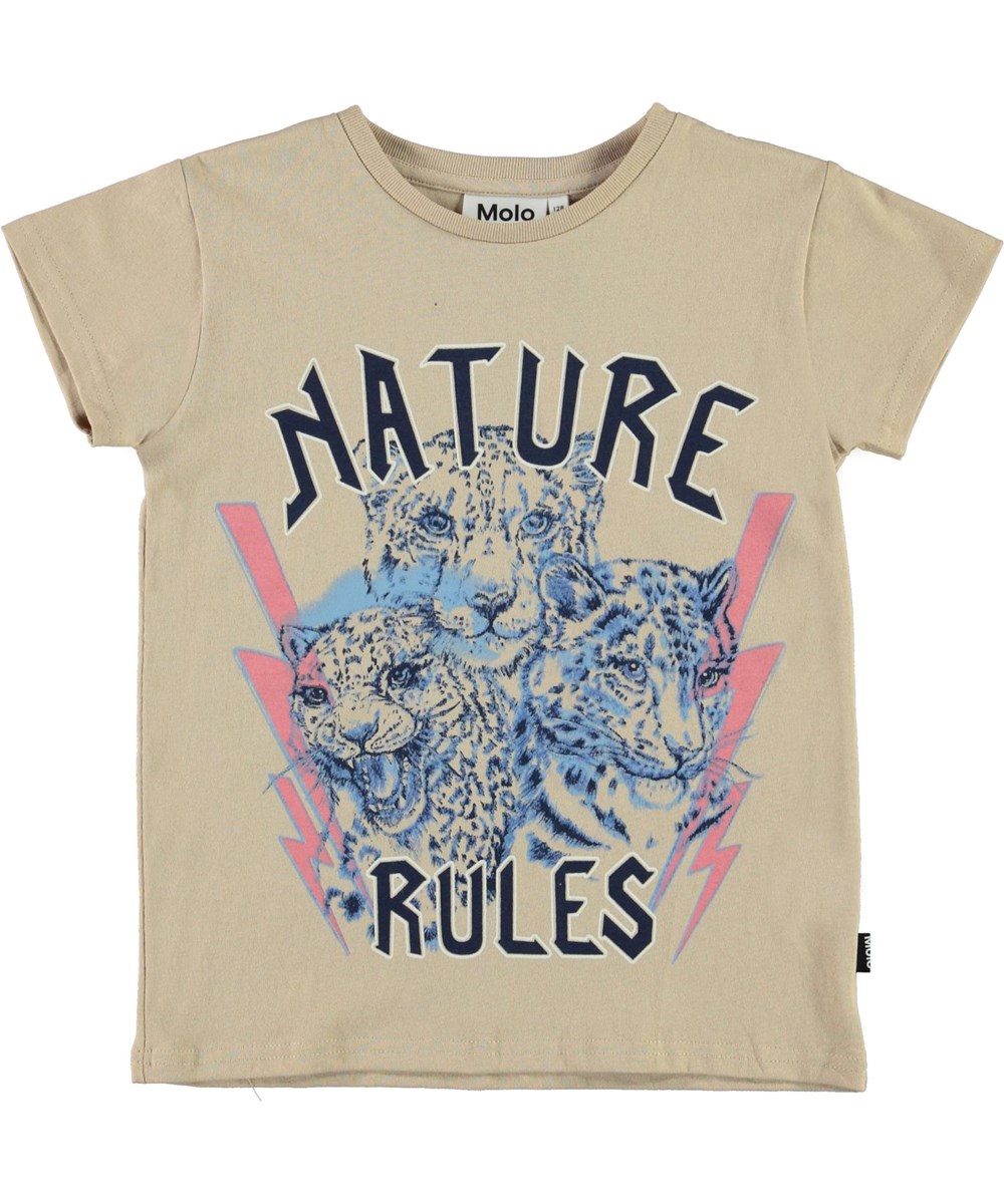 Ranva - Nature Rules -  Beige organic t-shirt nature rules