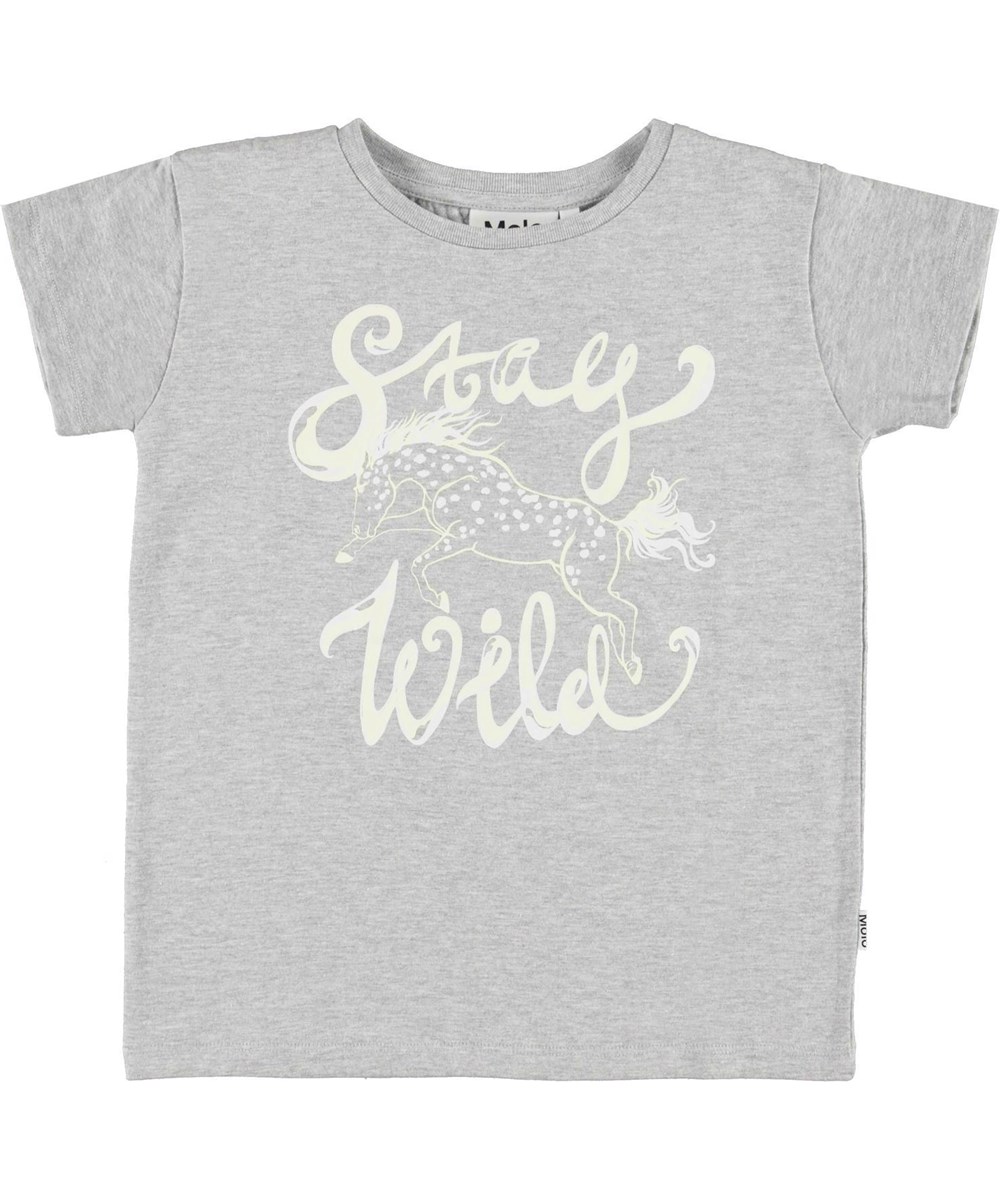 Ranva - Wild Horse - Grey t-shirt with horse