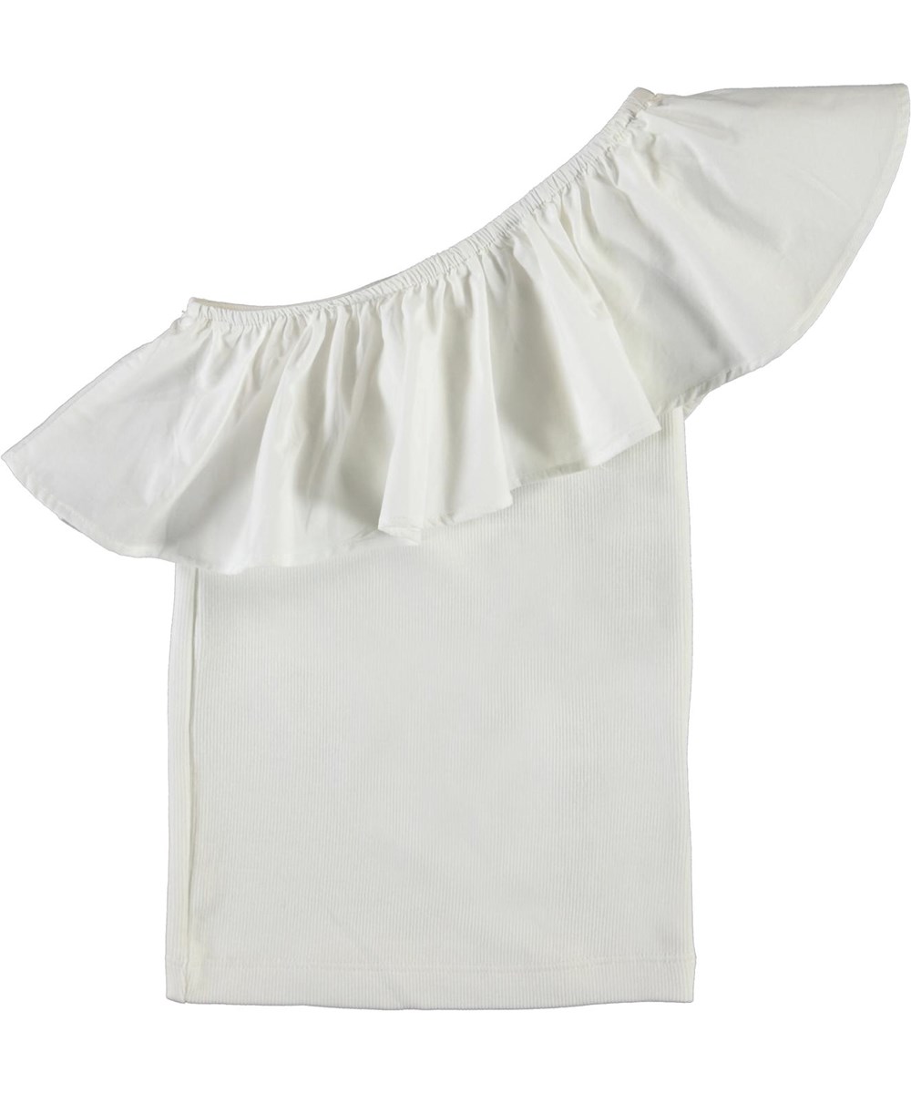 Rebecca - White Star - White, organic asymmetric top