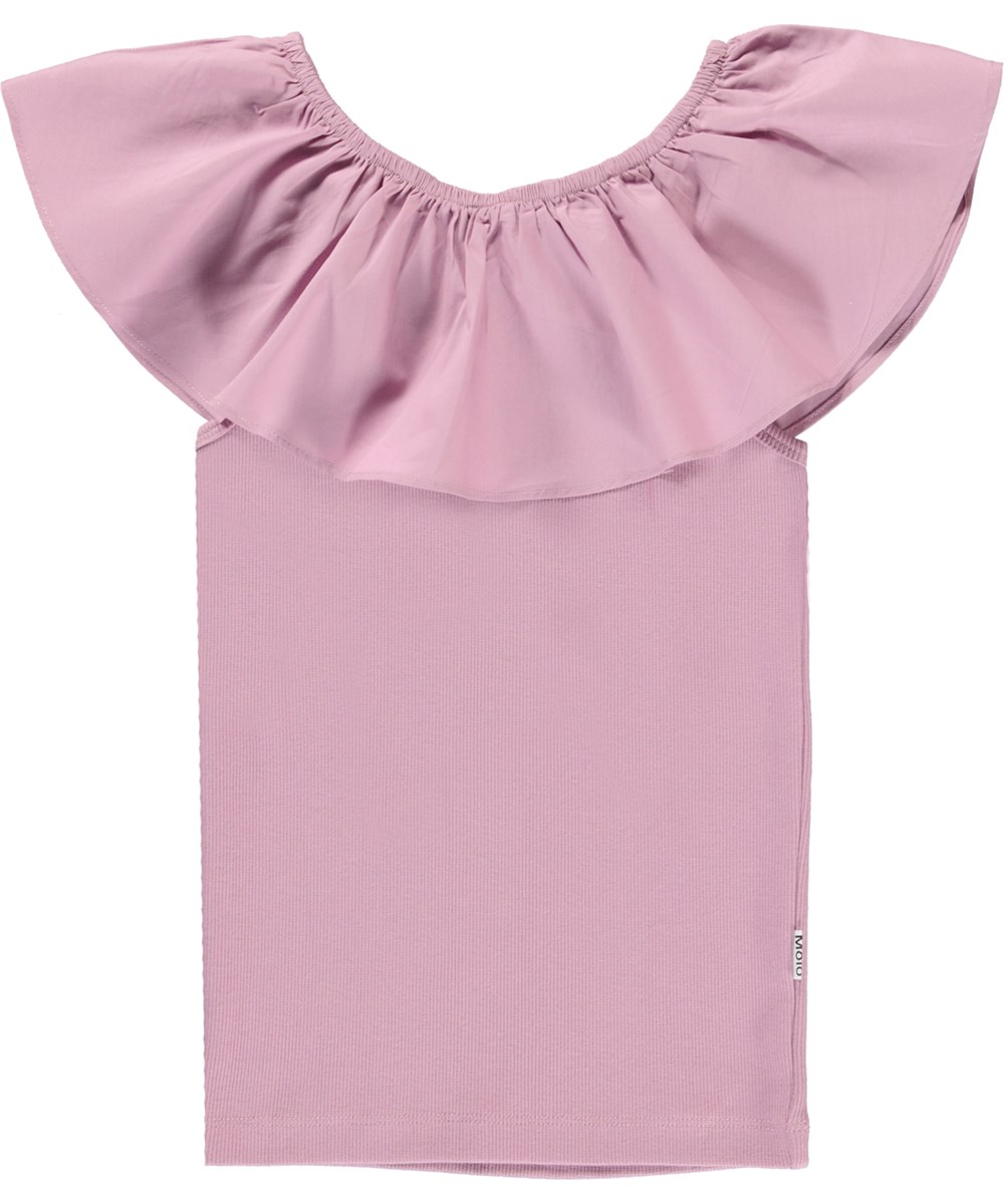 Reca - Purple Orchid - Purple organic ruffle top