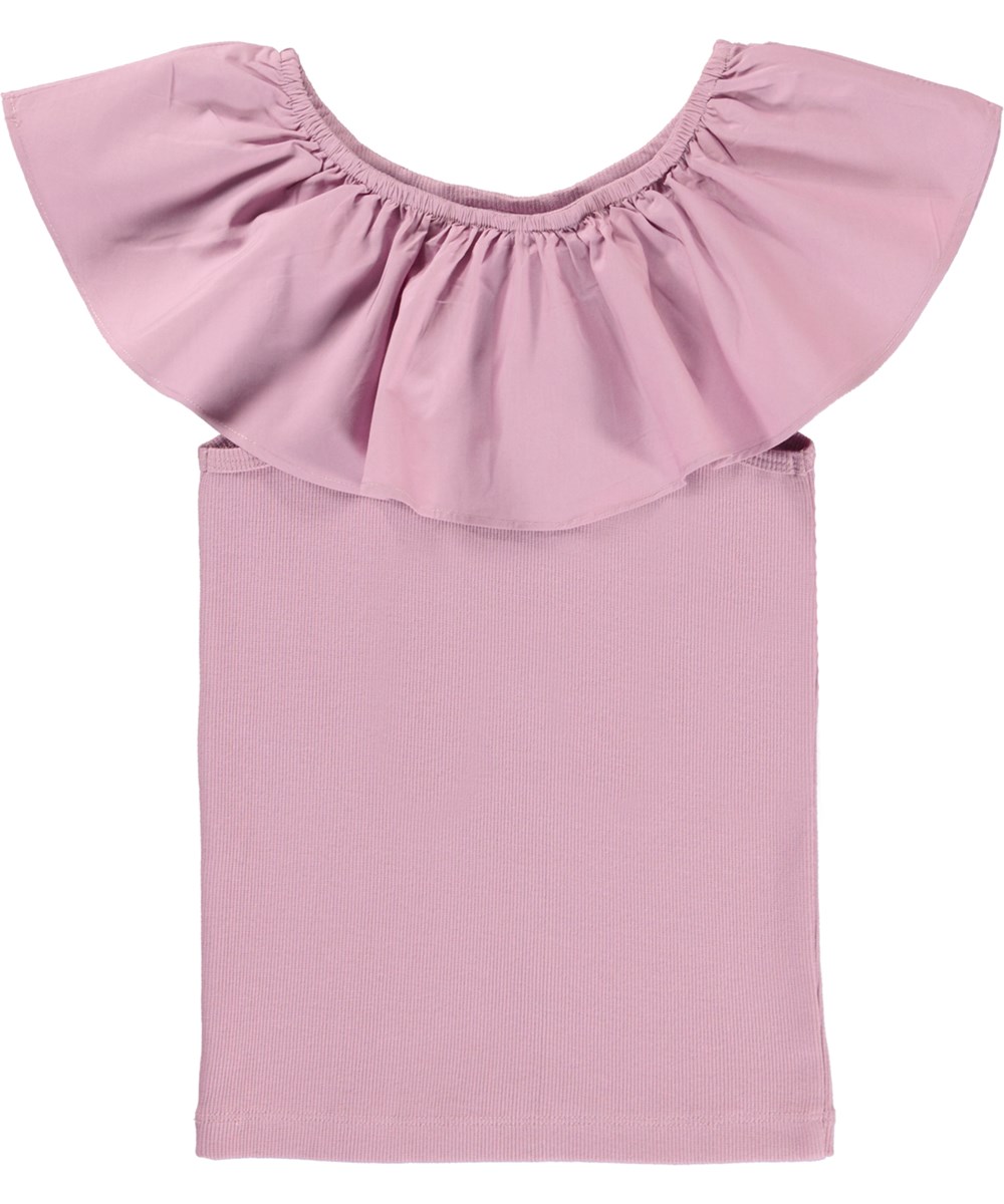 Reca - Purple Orchid - Purple organic ruffle top