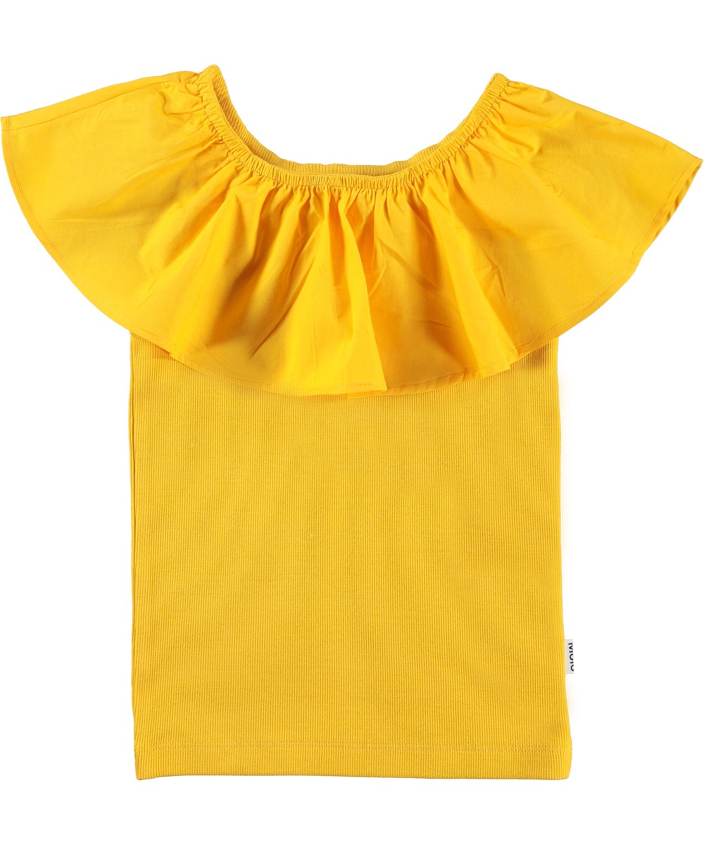 Reca - Sun Power - Sunny yellow top with ruffle