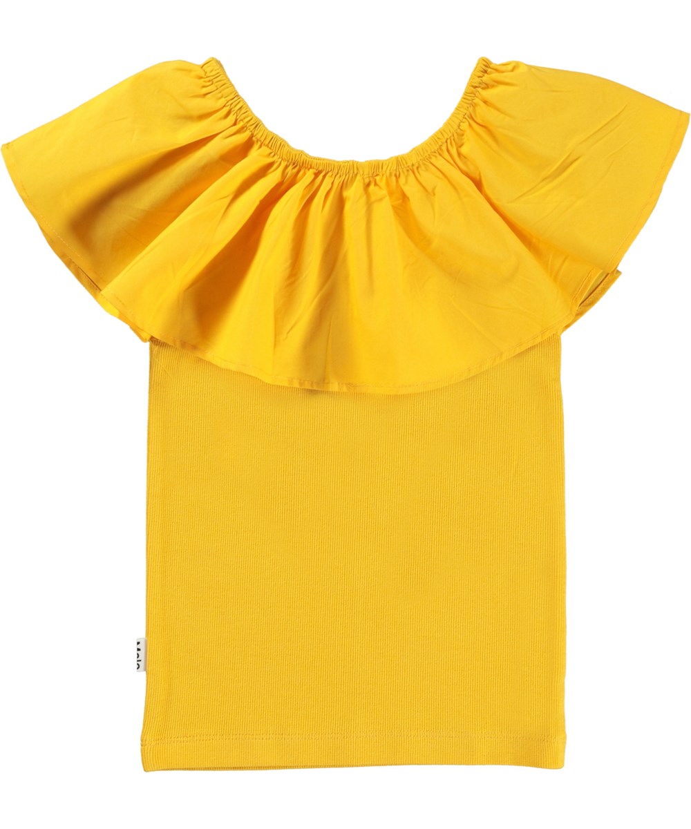 Reca - Sun Power - Sunny yellow top with ruffle