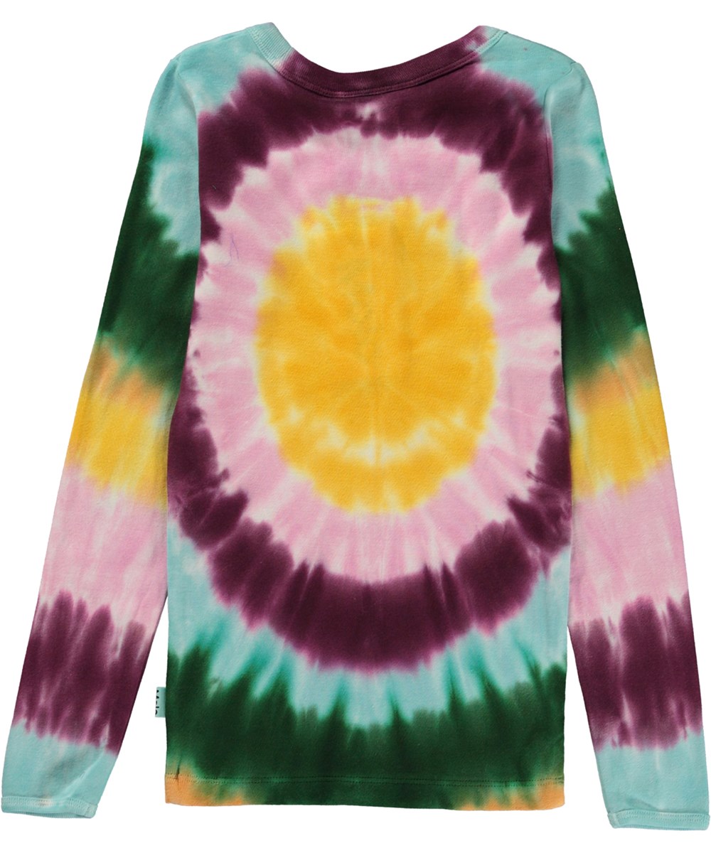 Reeta - Mimosa Tie Dye - Multi-coloured long sleeve organic top with tie-dye print
