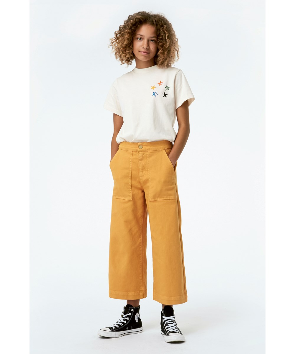 Reeve - Circle Of Stars - White organic t-shirt with stars