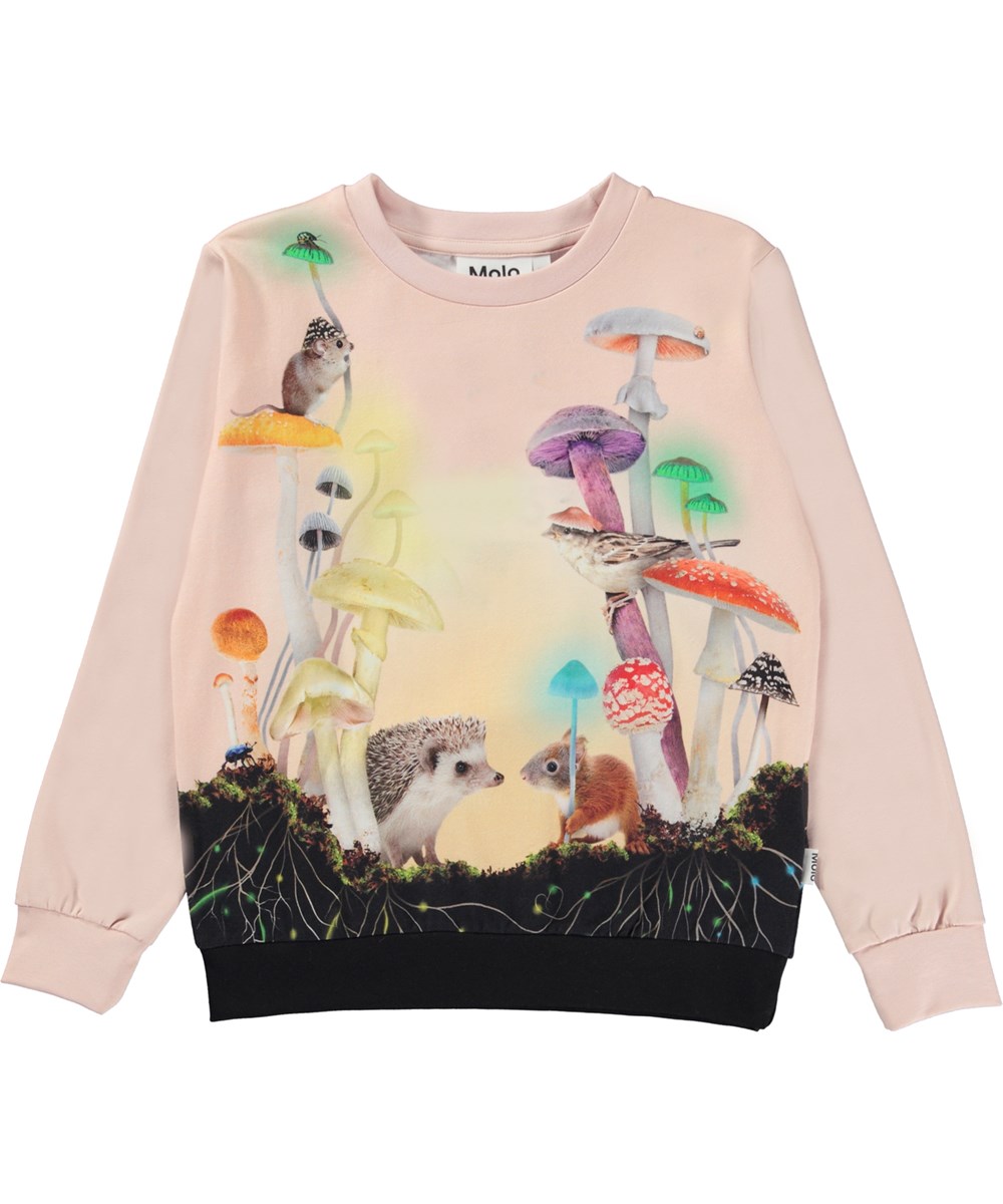 Regine - Forest Meeting - Pink organic top with moonlight print 