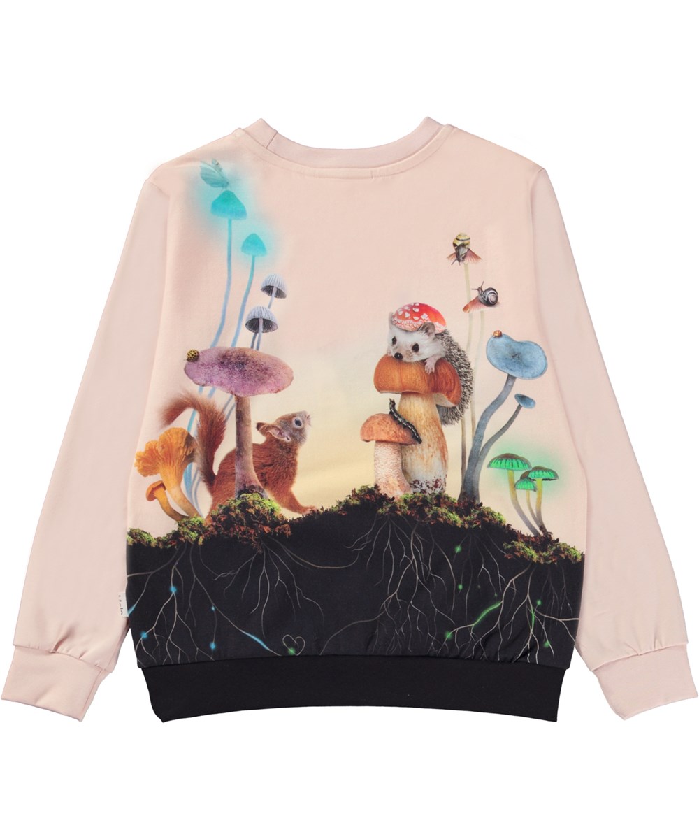 Regine - Forest Meeting - Pink organic top with moonlight print 