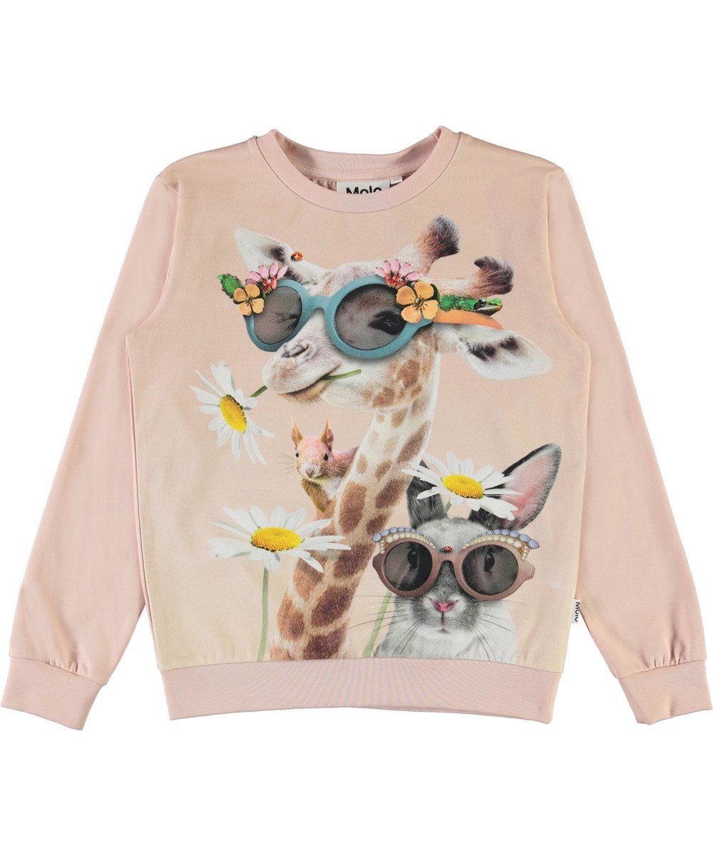Regine - Silly Friends - Rose organic top with animal print