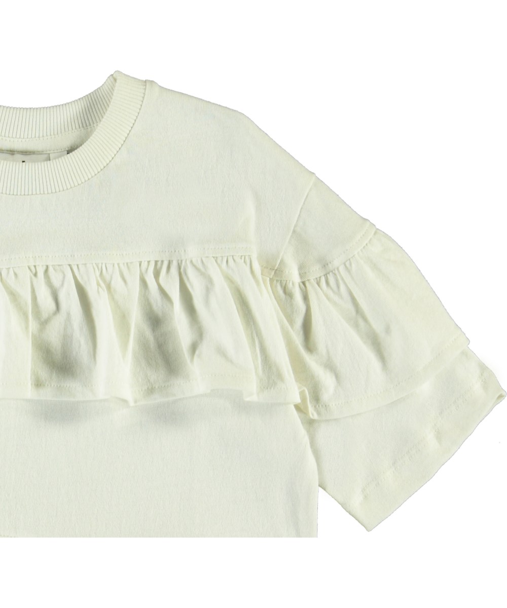 Rei - White Star - White t-shirt with ruffles