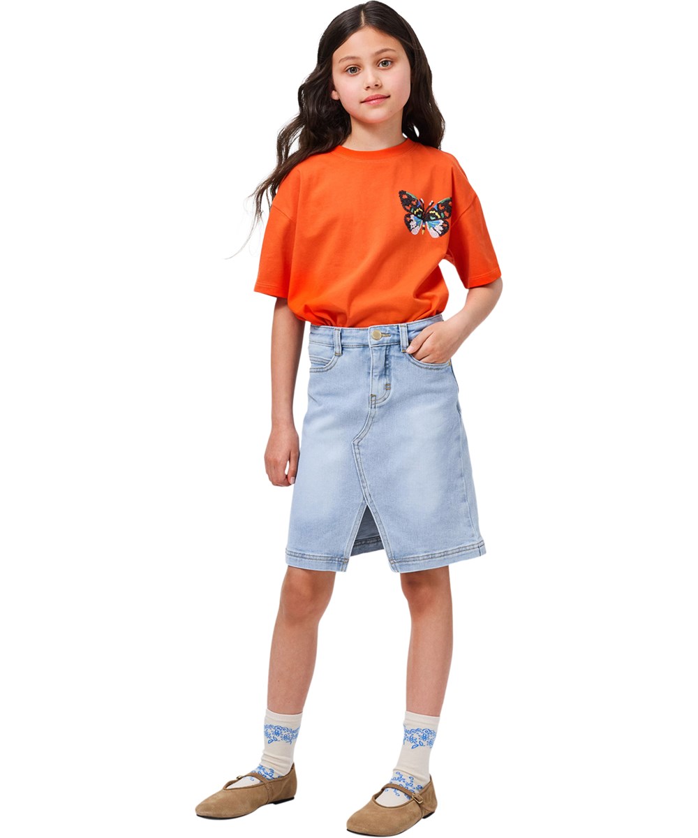 Reinette - Love - Orange T-shirt for children made of organic cotton 