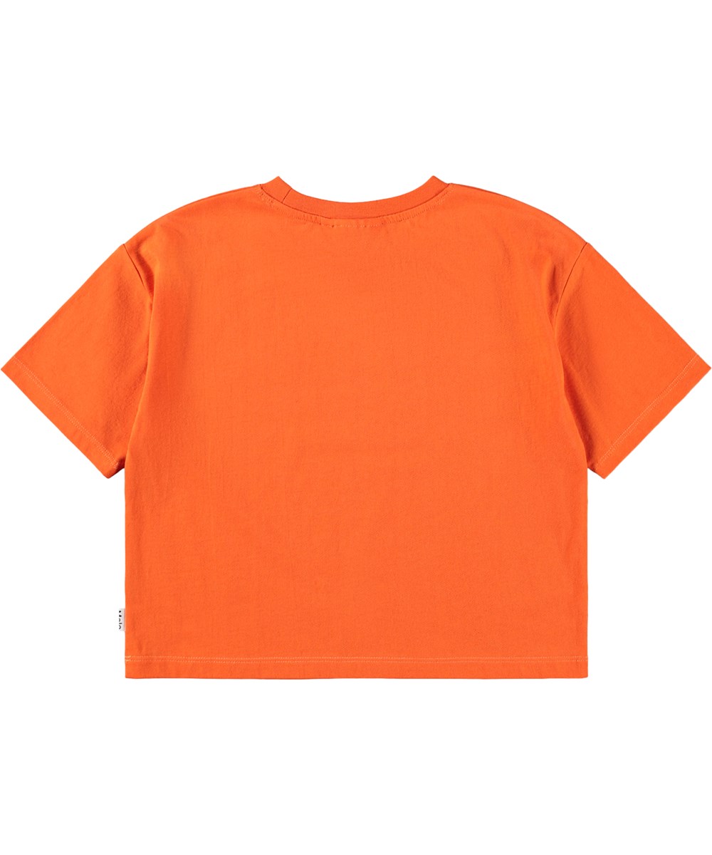 Reinette - Love - Orange T-shirt for children made of organic cotton 