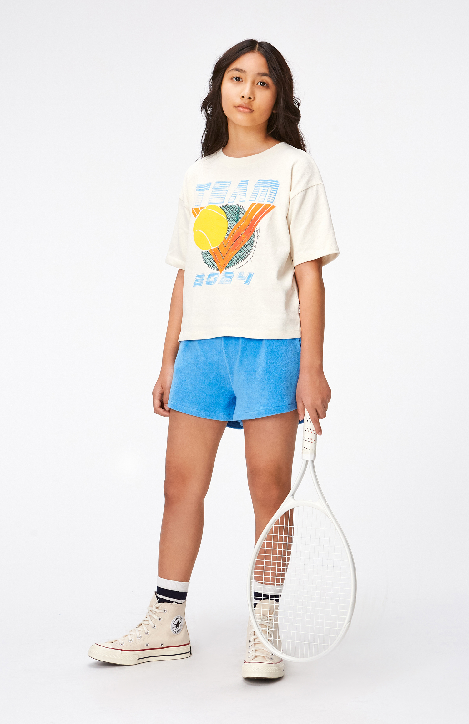 Reinette - Vintage Tennis - White, short sleeve t-shirt in 100