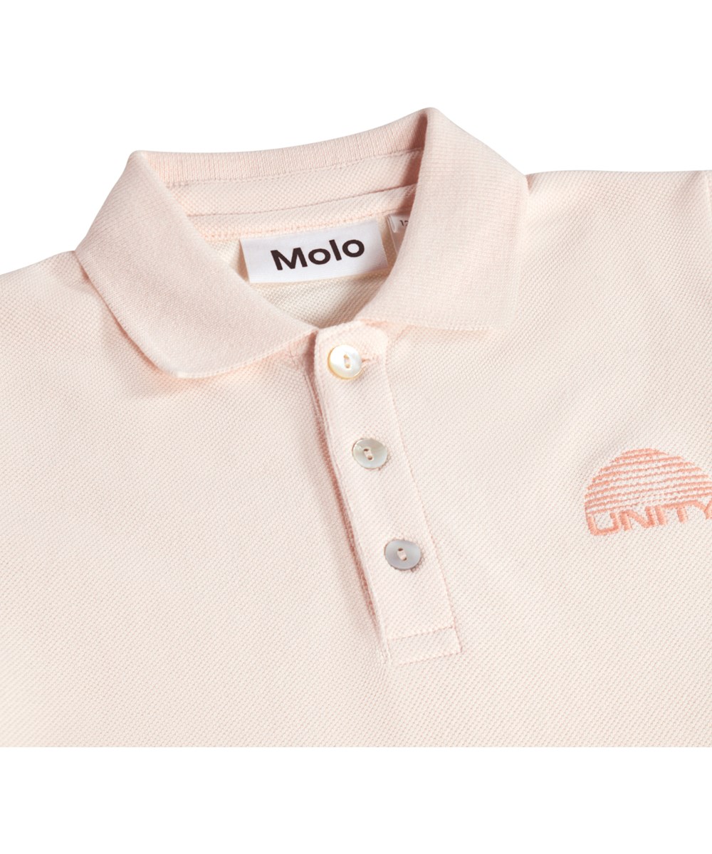 Renee - Cloud Pink - Pink polo shirt for children made of organic cotton 