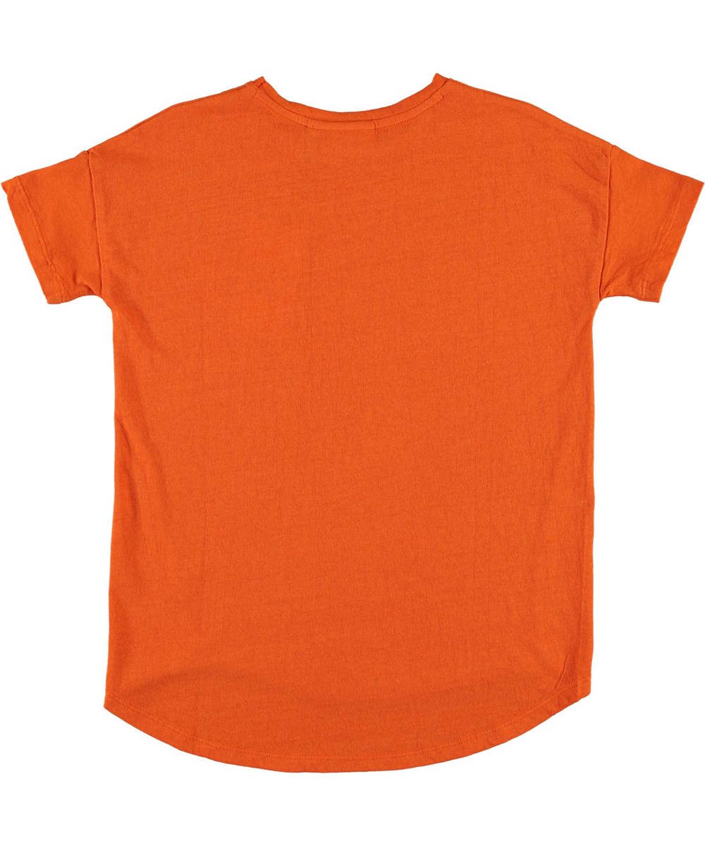 Renessa - Signal Orange - Orange t-shirt with pocket