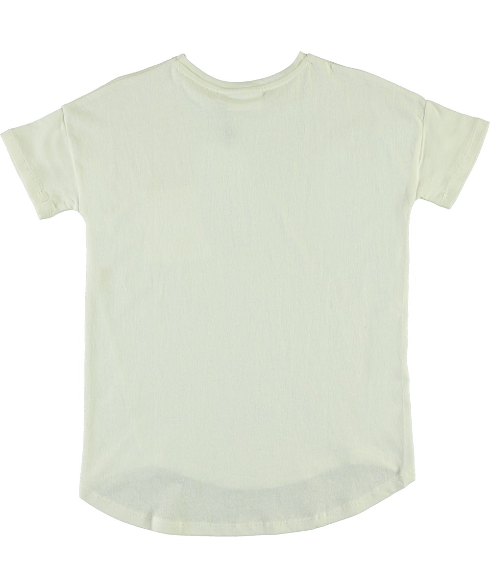 Renessa - White Star - White t-shirt with pocket