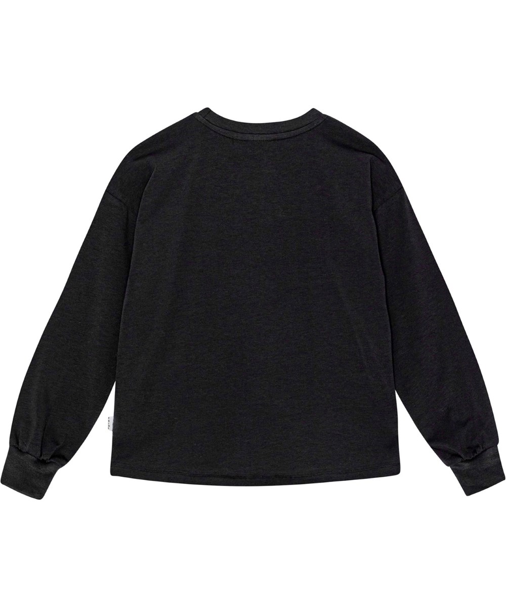 Reniza - Magic Sunset - Black organic cotton top with horse print.