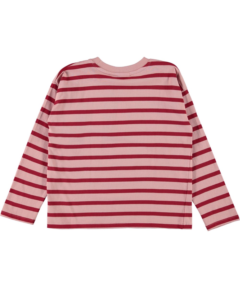Reyna - Rosequatz Breton - Pink organic top with red stripes 