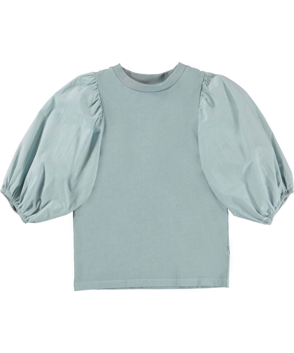 Rica - Ether - Light blue organic top with puff sleeves