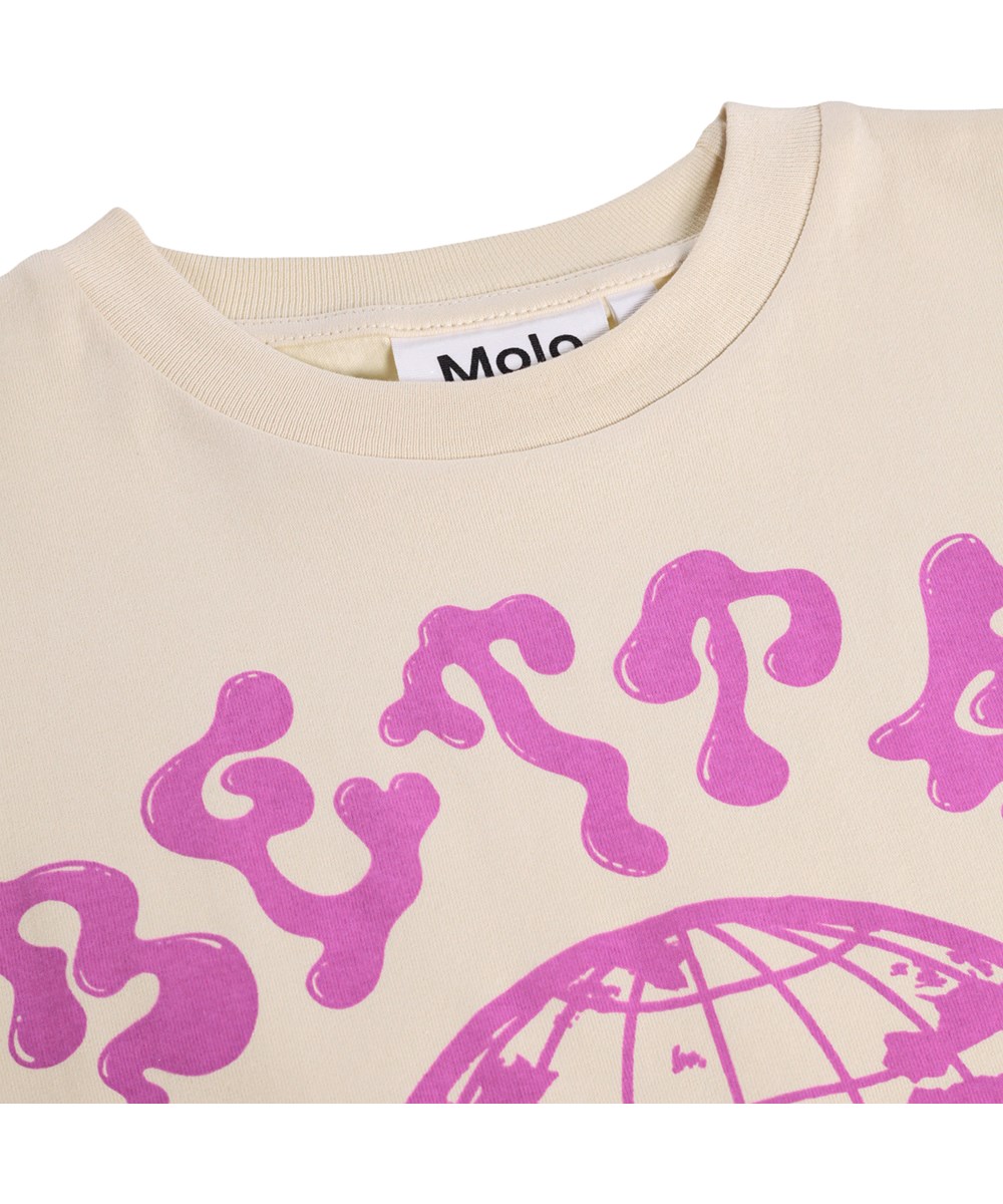 Riley - Summer Sand - Beige T-shirt for children made of organic cotton 