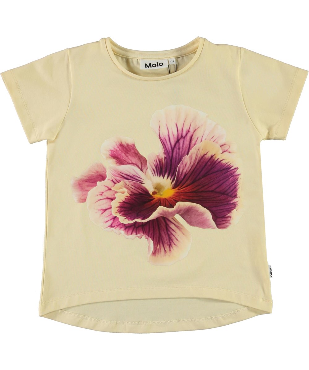 Risha - One Pansy - Yellow t-shirt with floral print