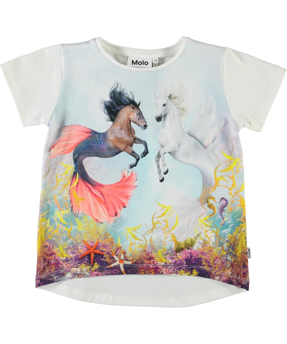 Risha - Sea Ponies - Organic t-shirt with an ocean and horse print