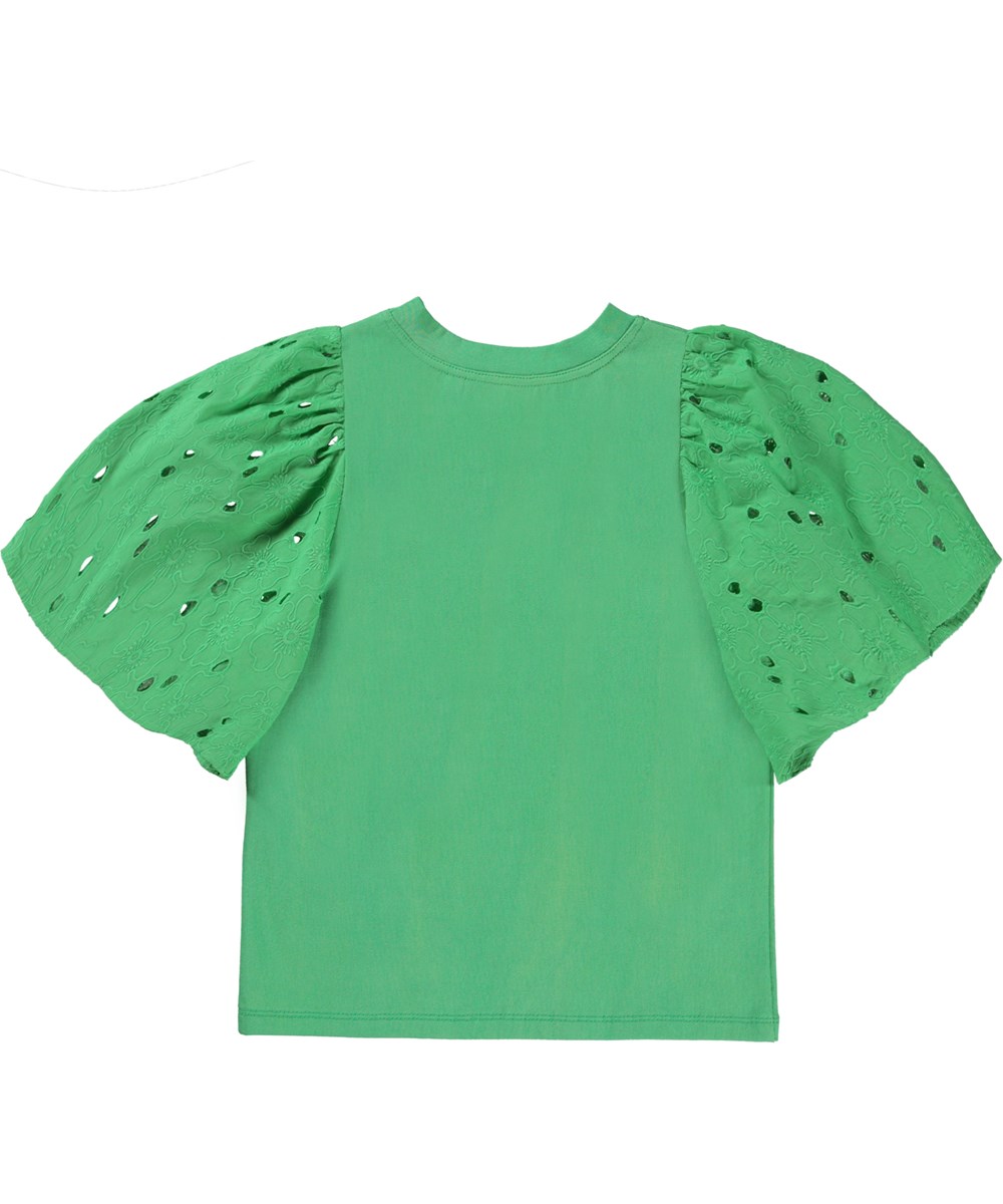 Ritza - Fresh - Green top with oversized puff sleeves