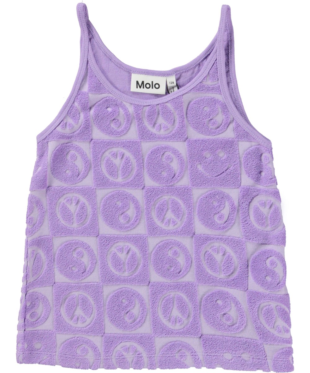 Rizi - Viola - Purple terry top with pattern 