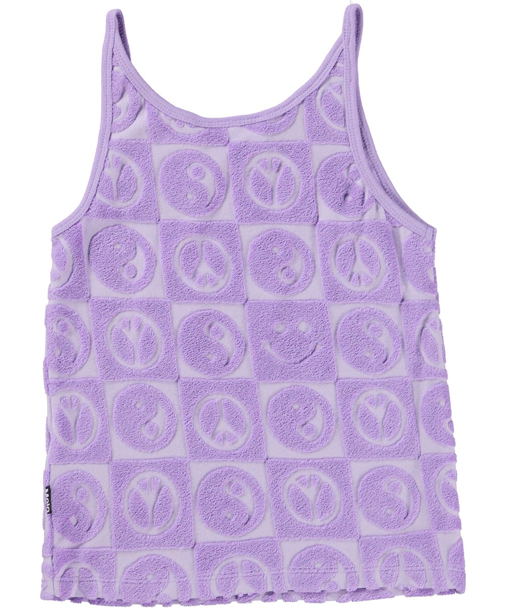 Rizi - Viola - Purple terry top with pattern 