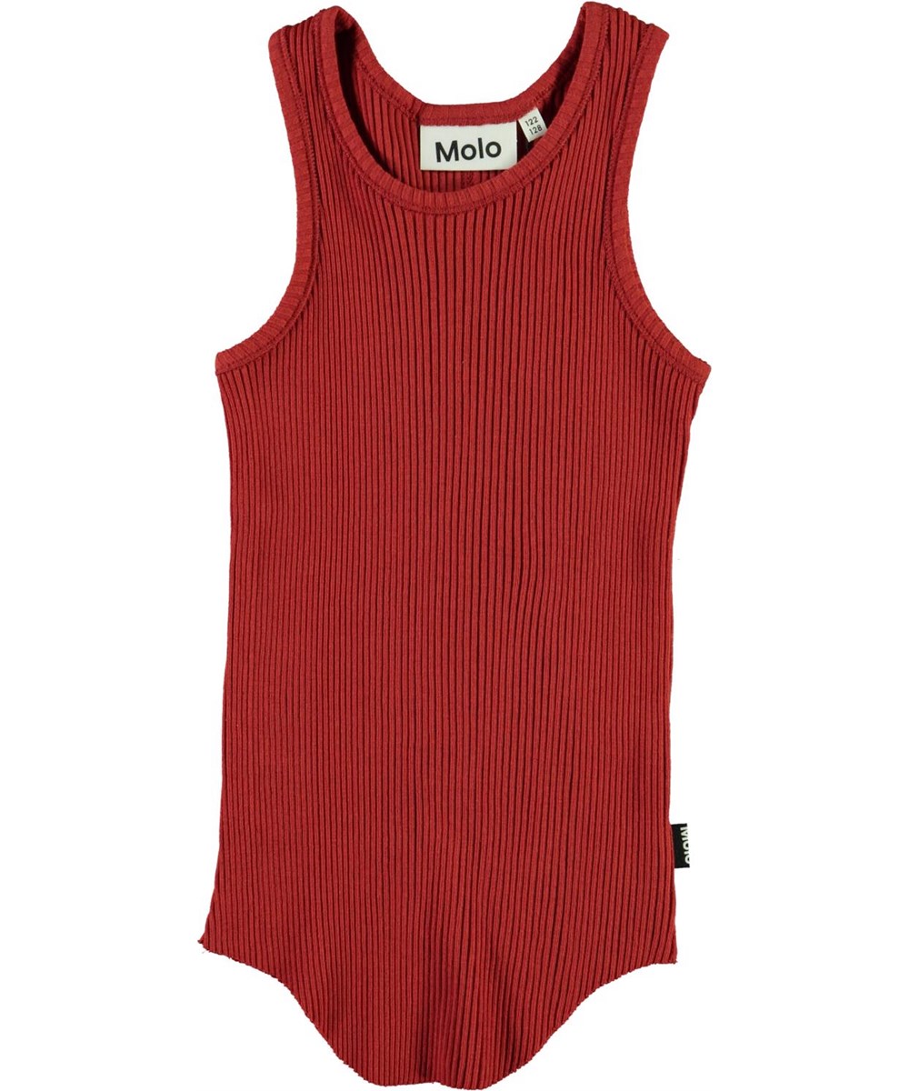 Roberta - Bossa Nova - Red, organic rib vest