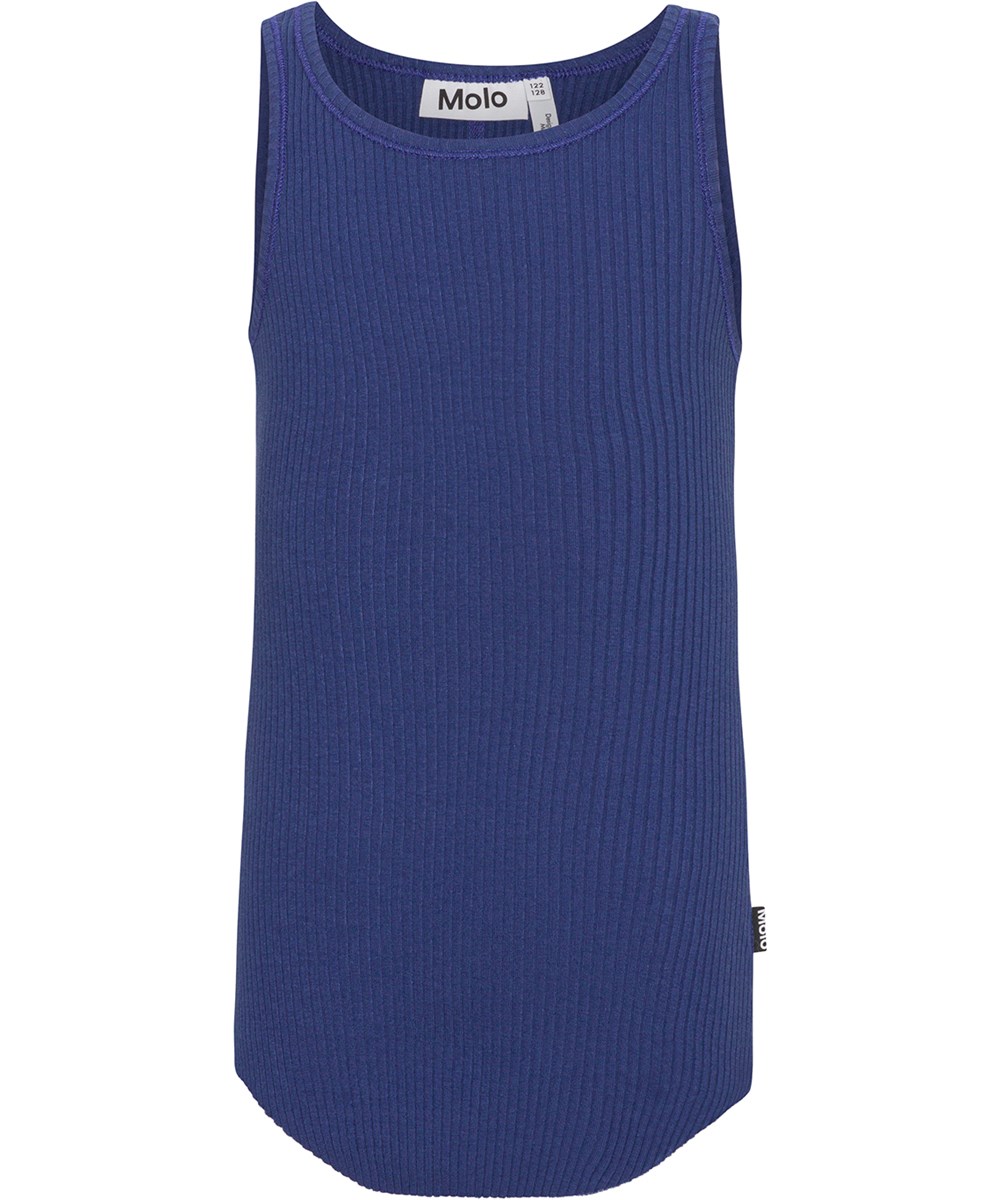 Roberta - Ink Blue - Tank top in blue organic cotton
