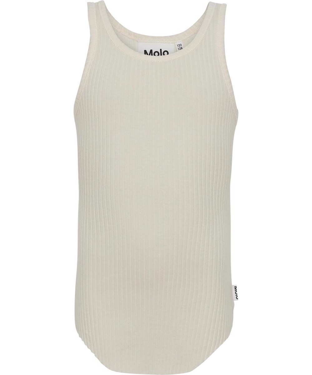 Roberta - Pearled Ivory - White organic rib vest