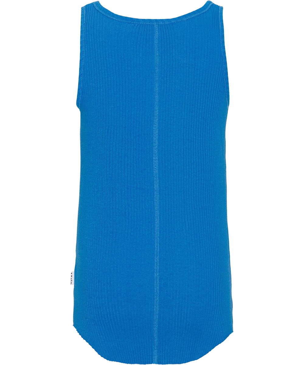 Roberta - Retro Blue - Tank top in blue organic cotton 