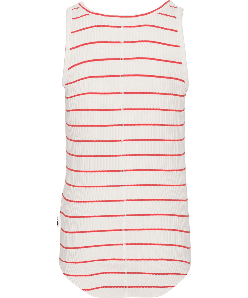 Roberta - Shell Red - Red and white stripe tank top in organic cotton