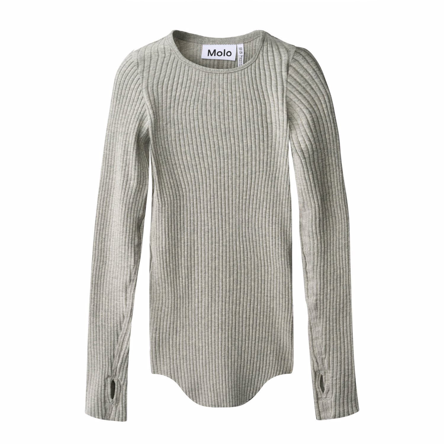 Rochelle - Grey Melange - Grey long-sleeved top for children