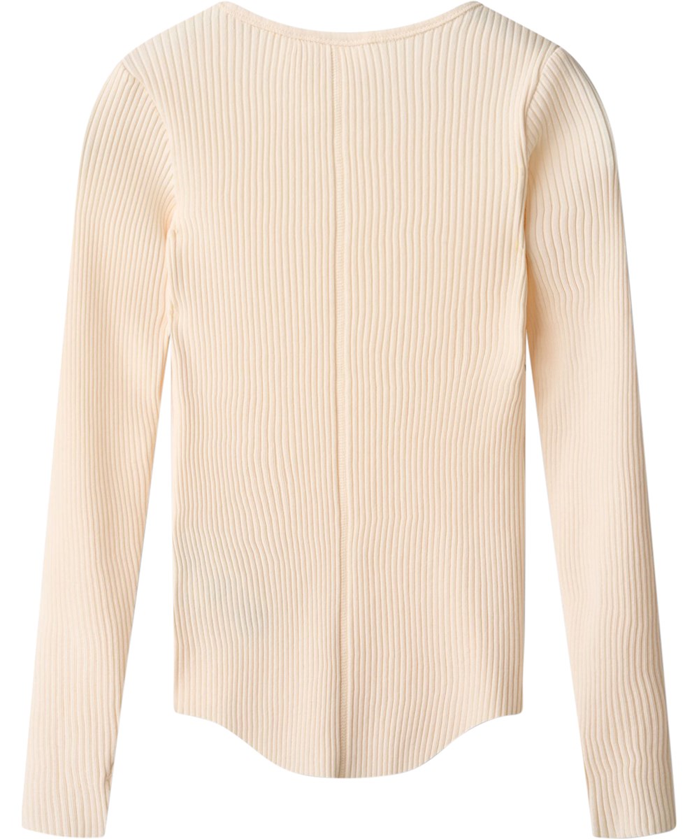 Rochelle - Pearled Ivory - Off-white long-sleeved top for children made of organic cotton rib 