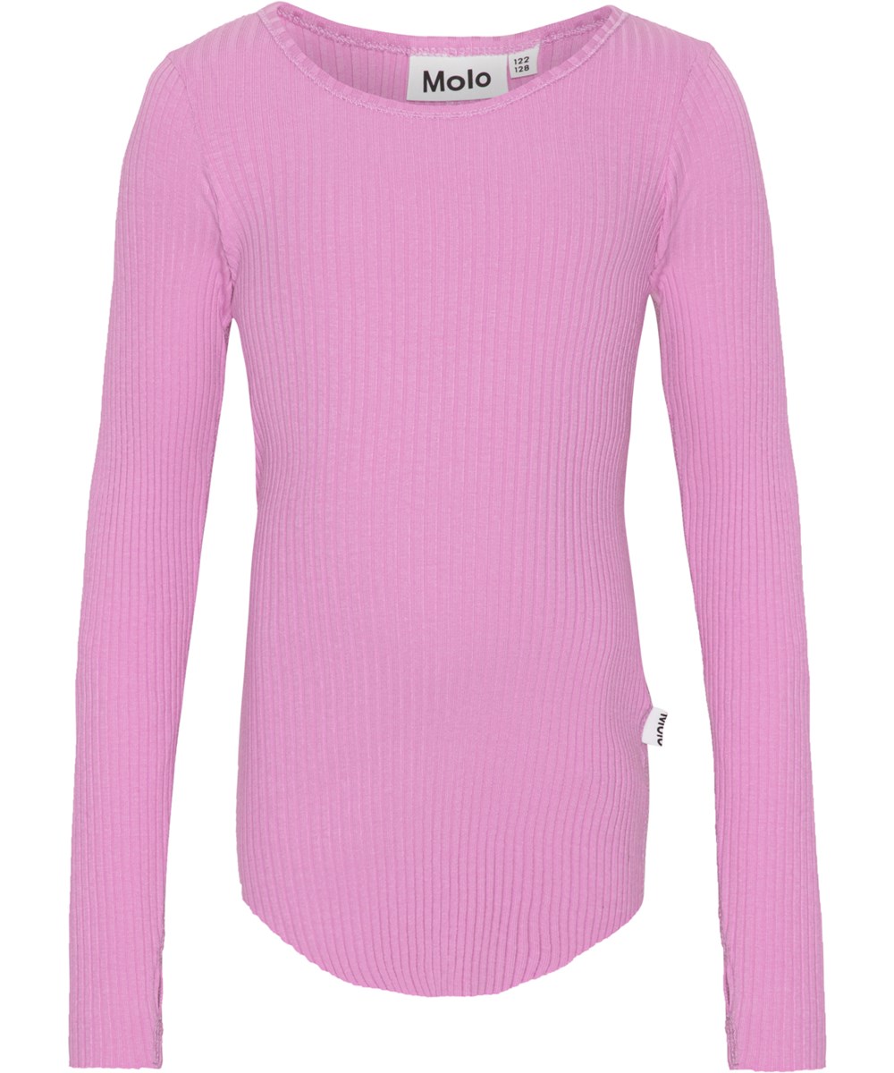 Rochelle - Wild Orchid - Organic, long sleeve rib top in pink