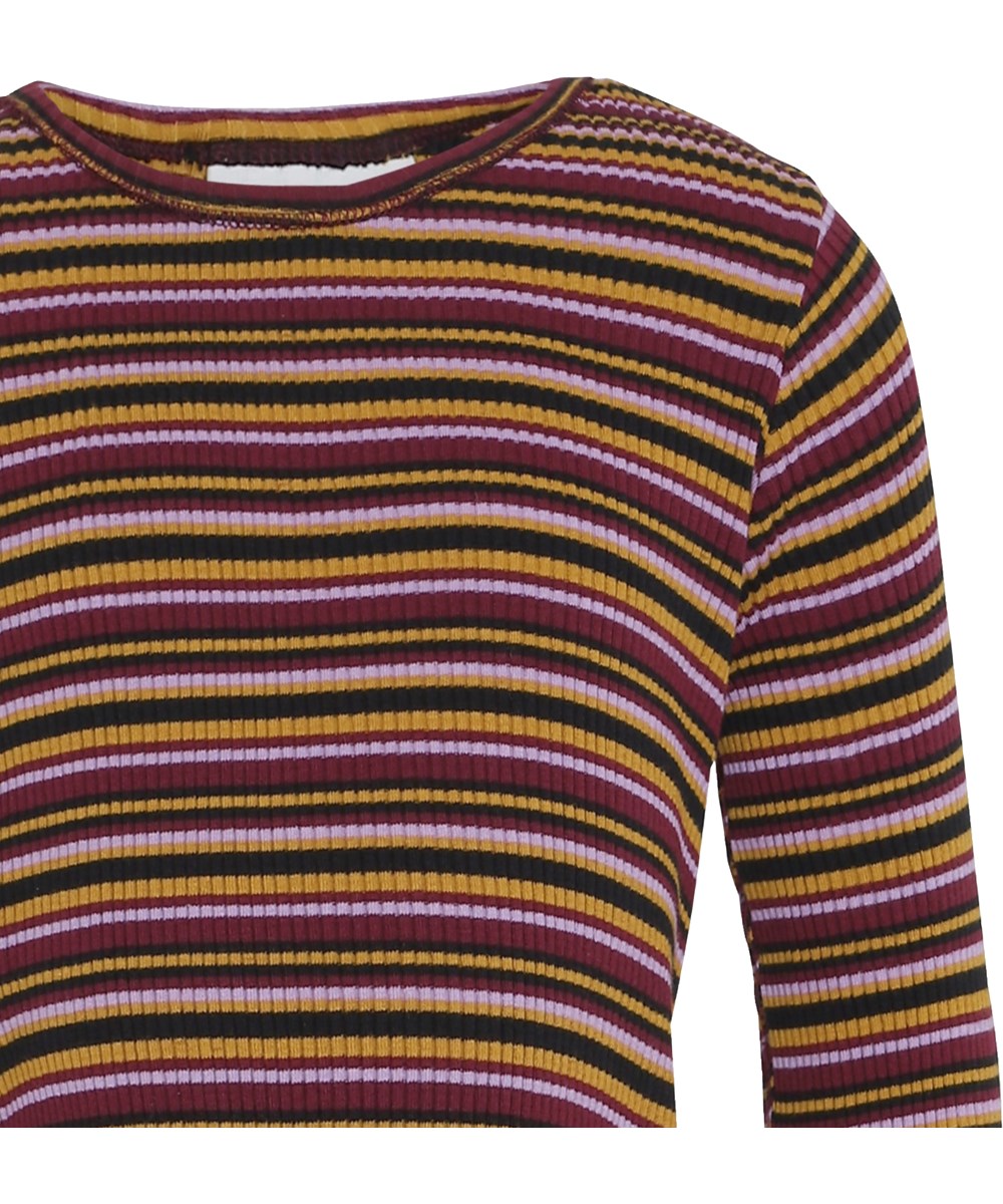 Rochelle - Multi Jersey - Multi-coloured striped organic rib top