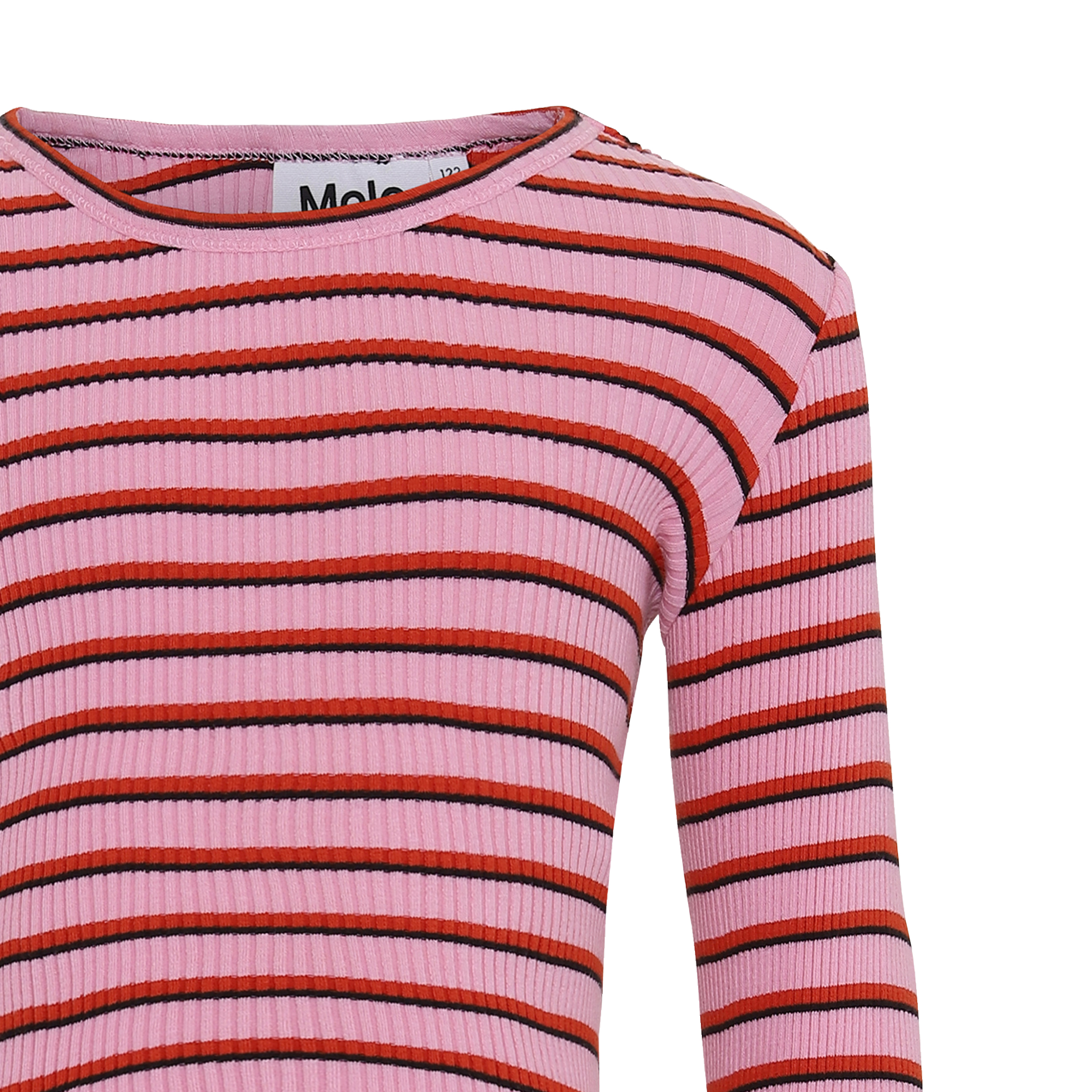 Rochelle - Pink Red Stripe - Pink and red striped organic