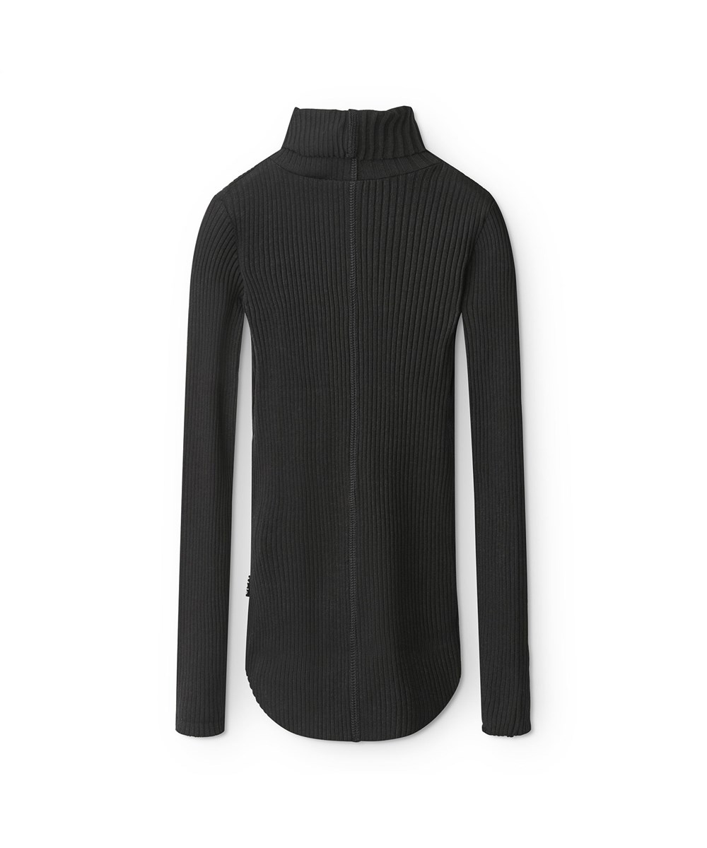 Romaine - Black - Black organic roll neck top 