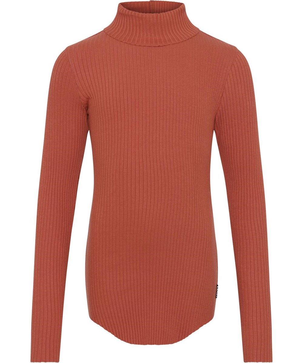 Romaine - Burnt Brick - Brown organic roll-neck