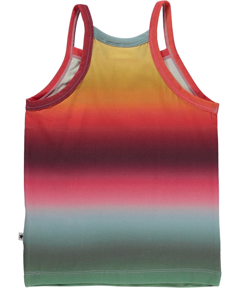 Ronja - Happy Rainbow - Organic strap top with rainbow print and smiley face