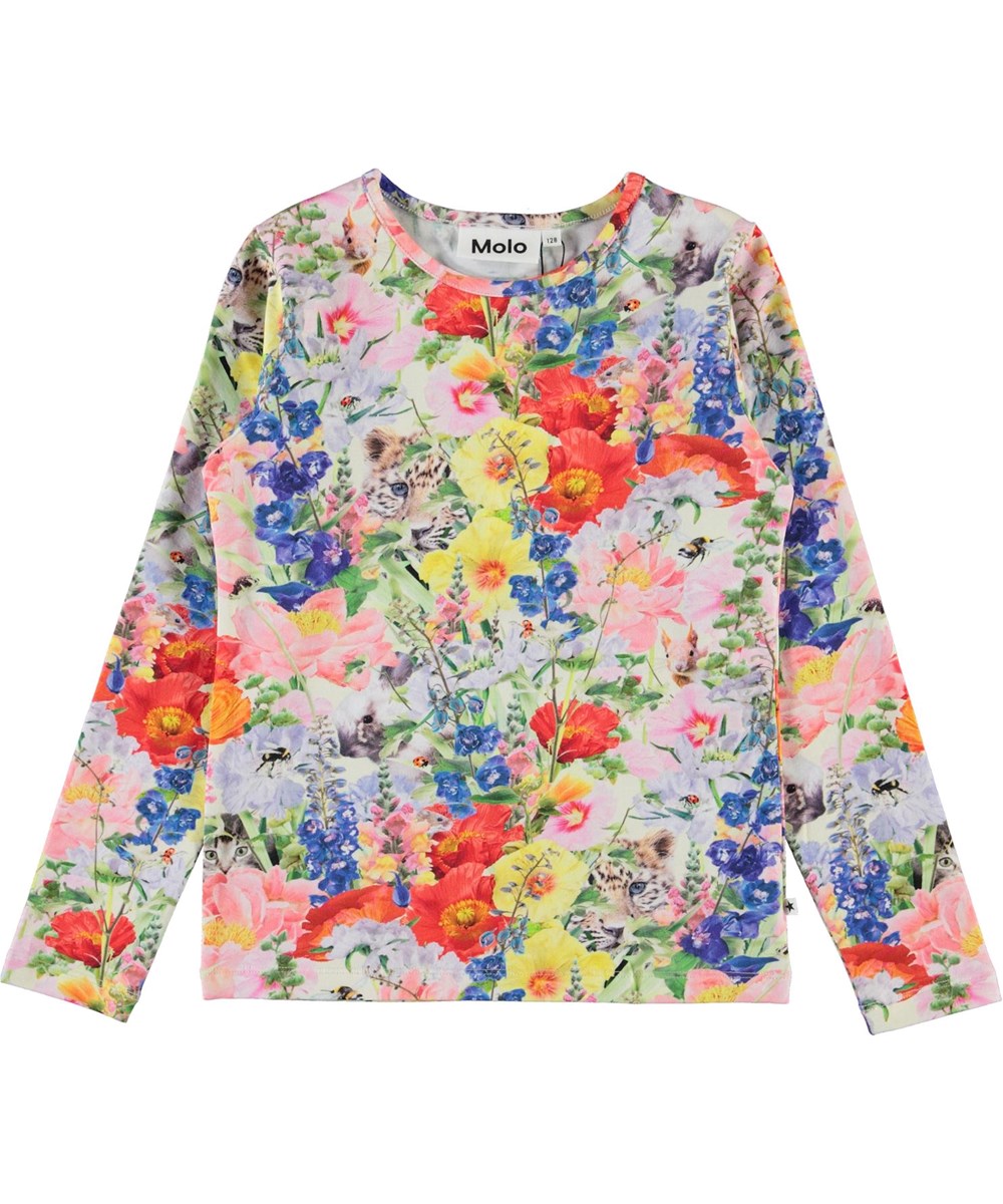 Rose - Hide And Seek - Organic top with animal floral print 