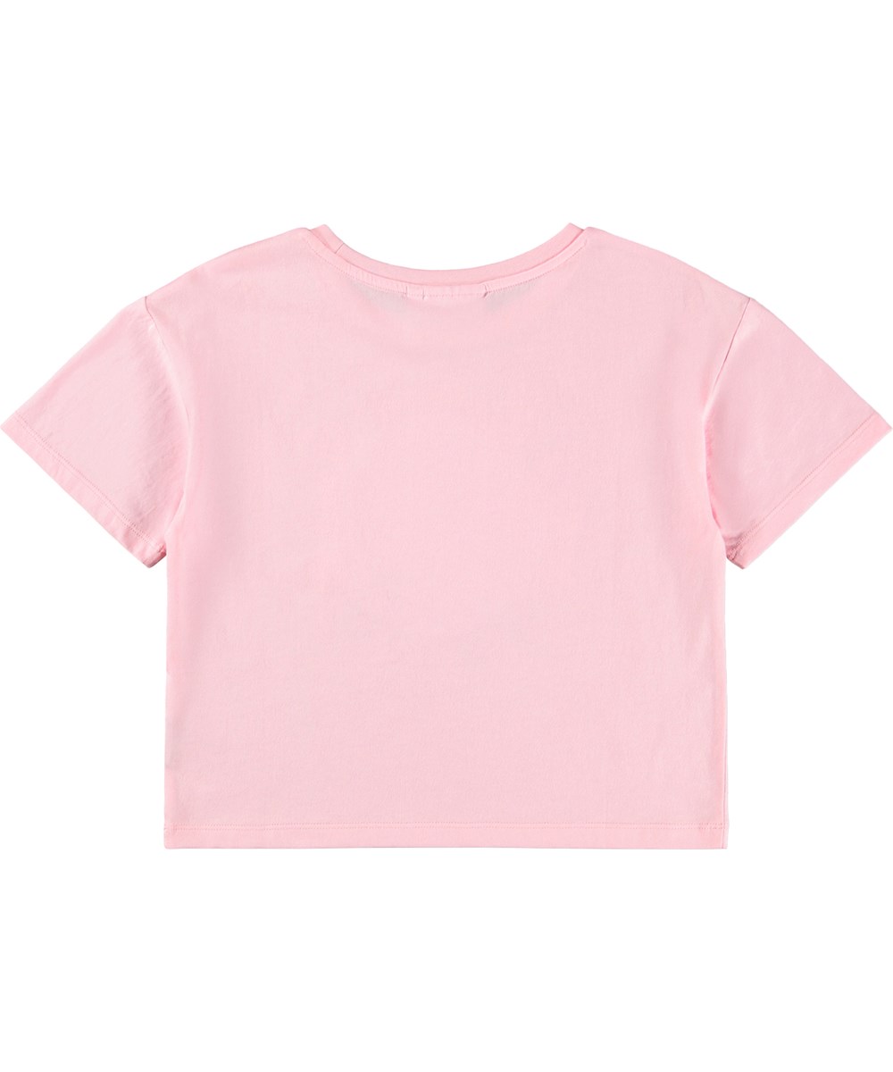 Roseanna - Happy Lemon - Pink, oversized T-shirt for children made of organic cotton with reversible sequin artwork