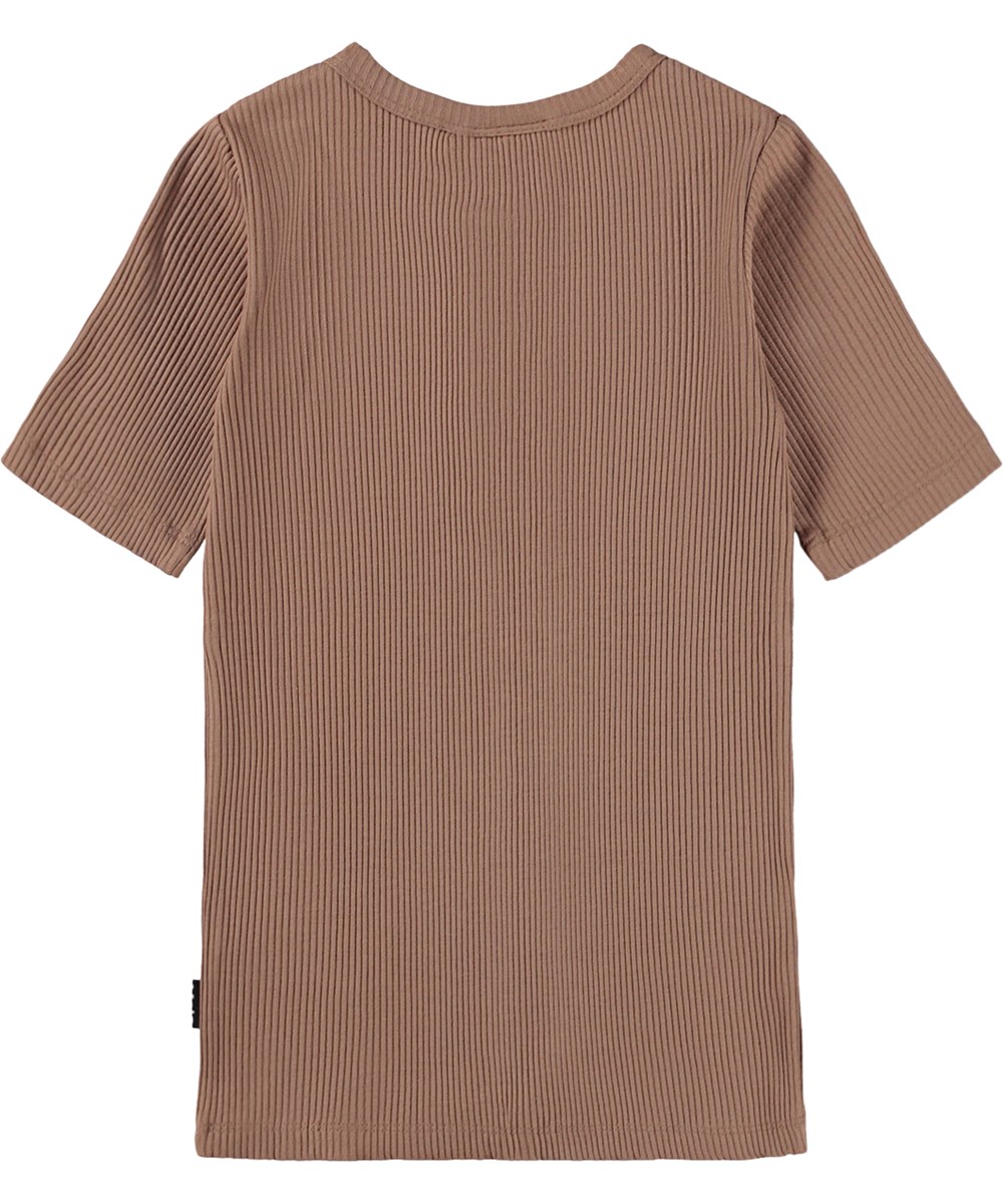 Rosey - Cocoa Bean - Brown T-shirt for children made of viscose rib 