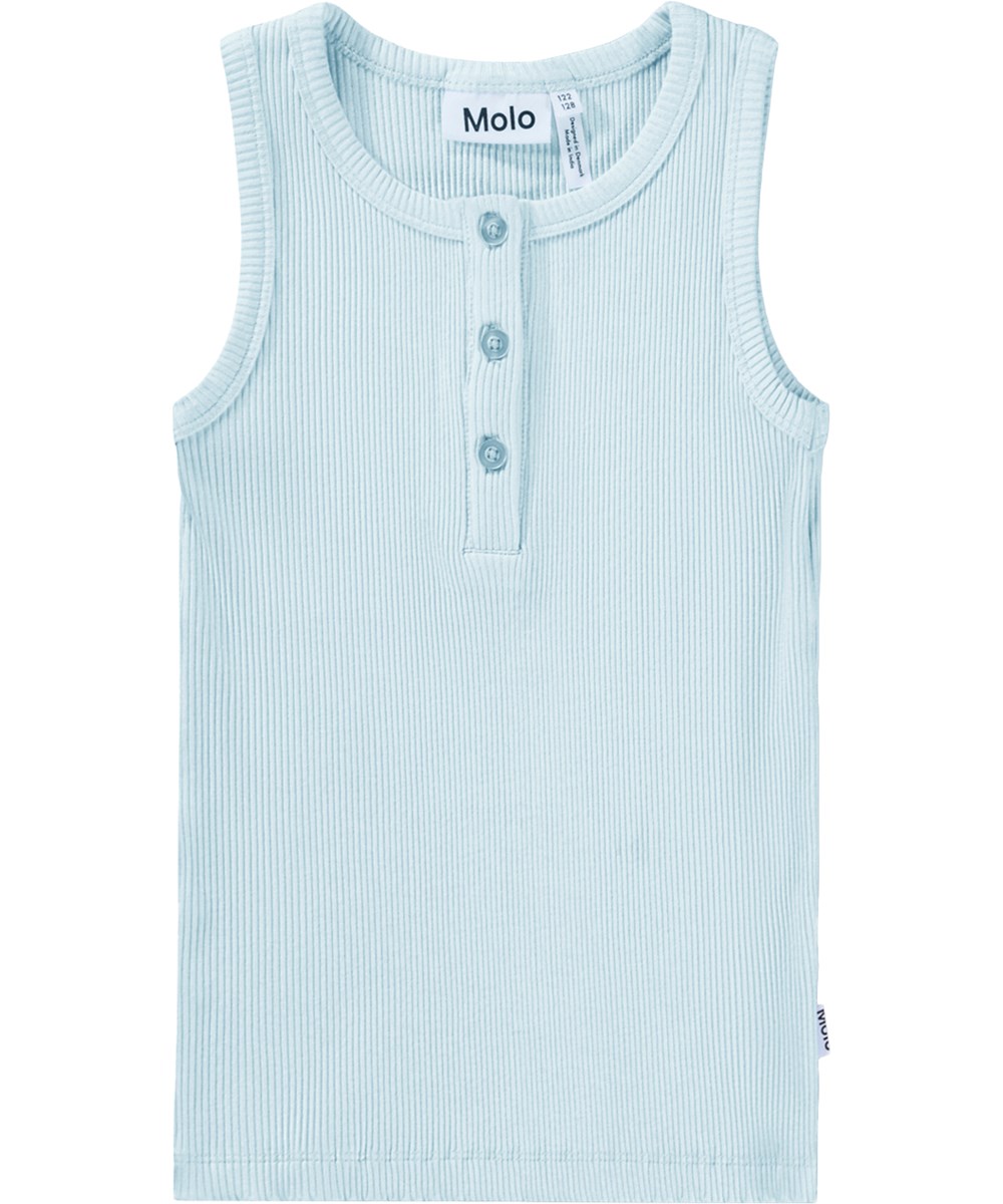 Rozinda - Morning Sky - Light blue top for children made of ribbed viscose