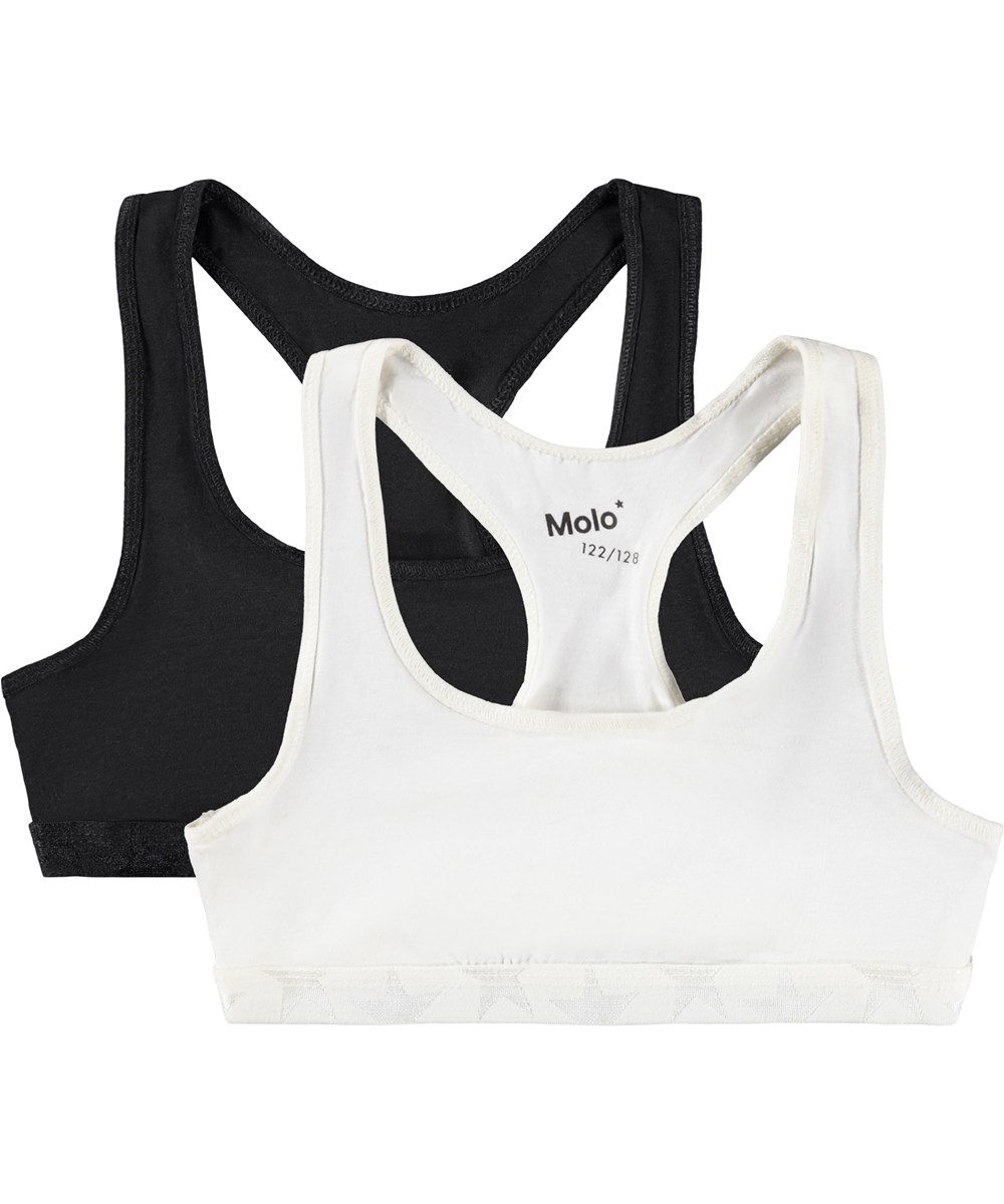 Jade 2-Pack - Black White - Black and white organic sporty top