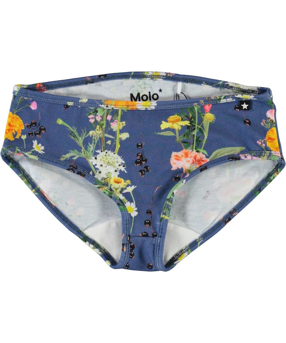 Jane - Vertical Flowers - Blue knickers with flowers 